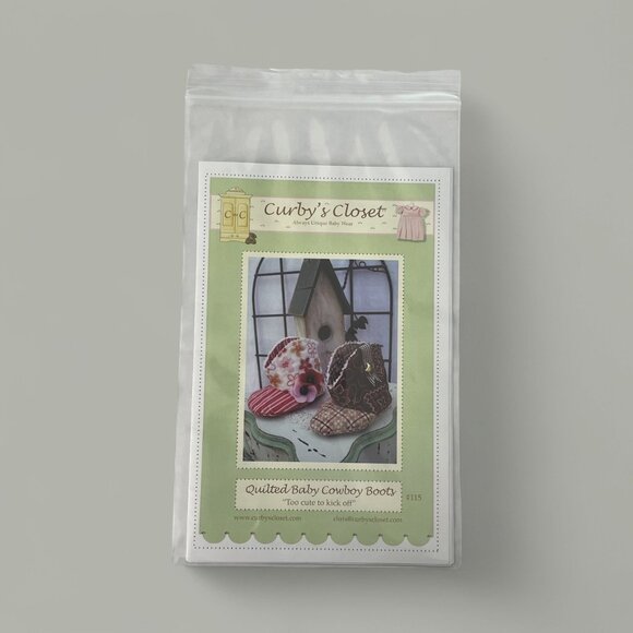 Curby's Closet Quilted Baby Cowboy Boots Pattern 115 FF Uncut 2011 - Picture 2 of 3